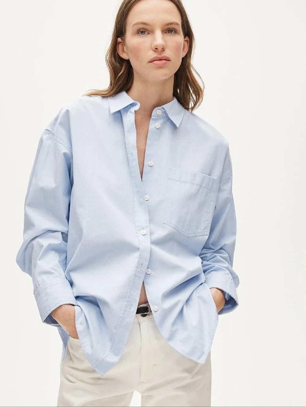 J Crew Étienne oversized button-up shirt in lightweight oxford BY733 Size S